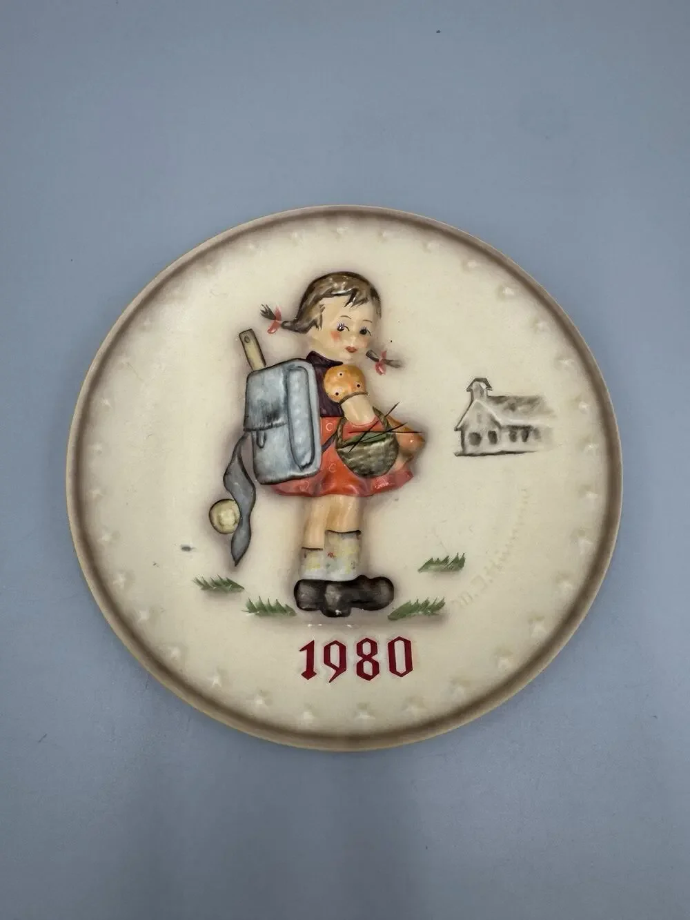 Vintage 1980 Hummel Annual Plate School Girl West Germany No Box READ DETAILS